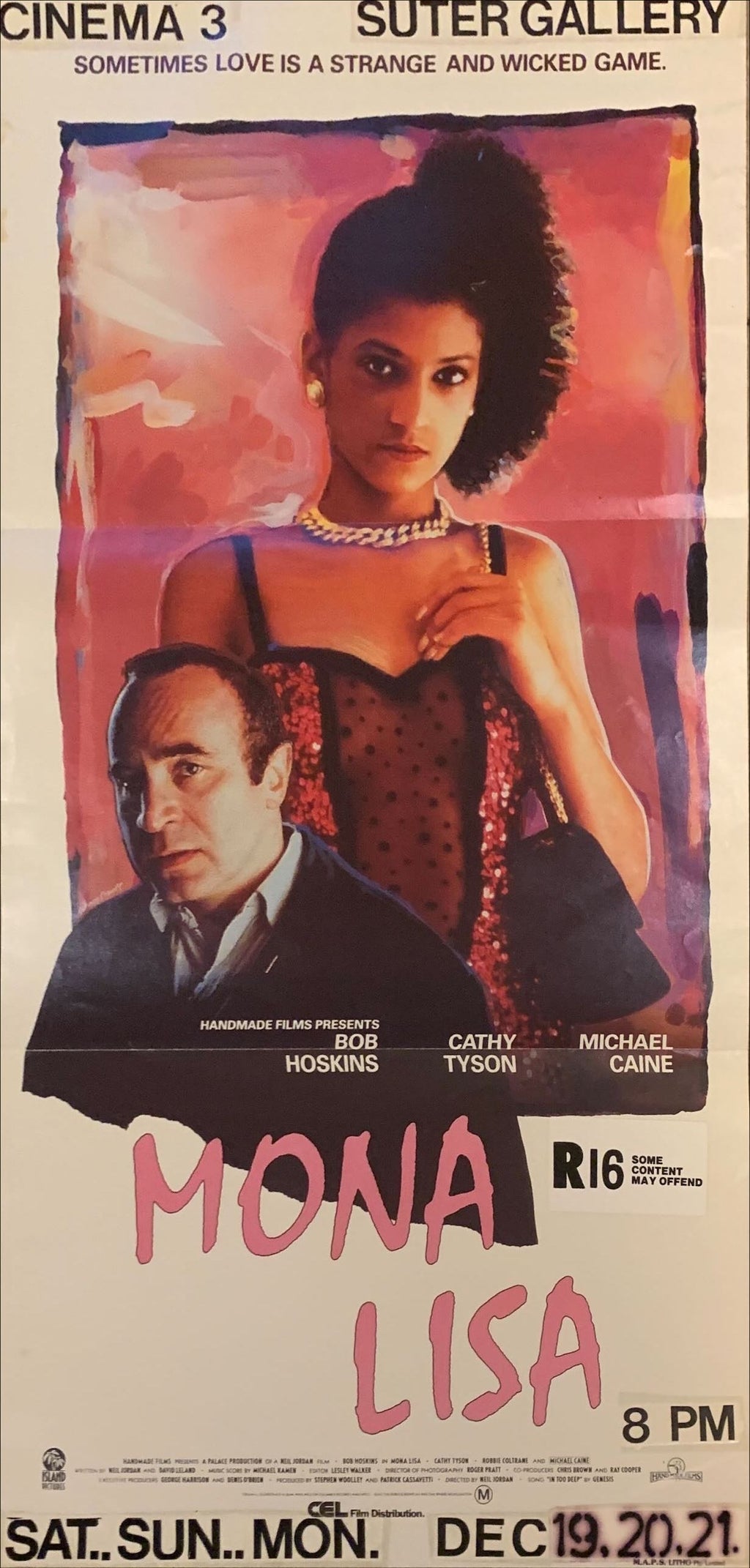 Mona Lisa, Aust daybill 1986 Neil Jordan, art of Bob Hoskins & sexy Cathy Tyson