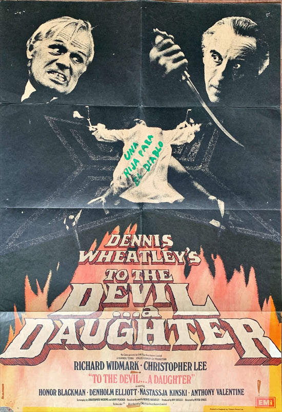 To the Devil, a Daughter, British 1sh R1980s Richard Widmark, Christopher Lee, Kinski