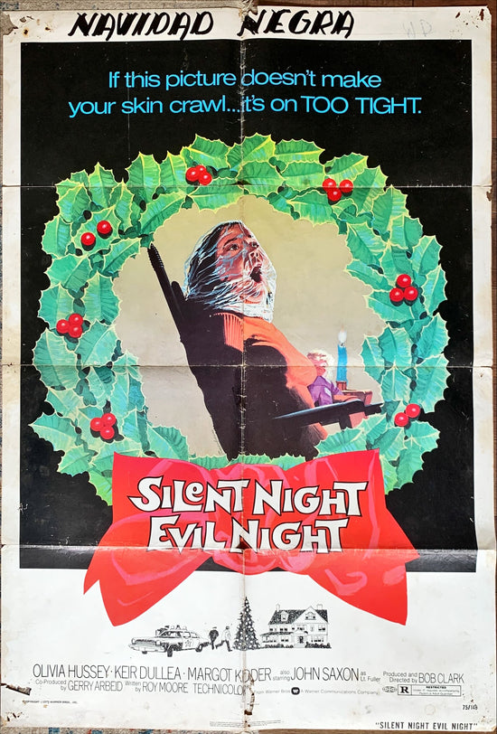 Silent night Evil night, 1sh 1975 Tanenbaum horror art will surely make your skin crawl