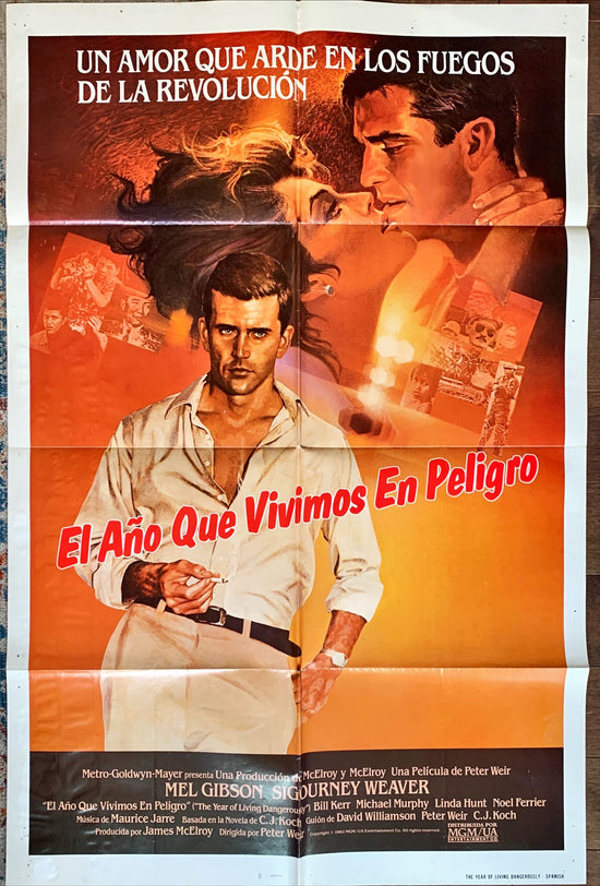 The year of living dangerously, spanish 1sh 1983 Peter Weir, artwork of Mel Gibson by Stapleton and Peak