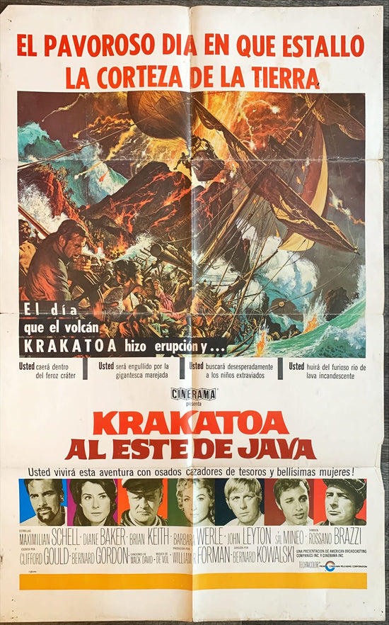 Krakatoa, East of Java, 1969 spanish one sheet movie poster