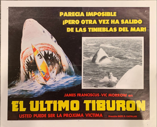 Great White, Mexican Lobby Card, 1sh 1982 great artwork of huge shark