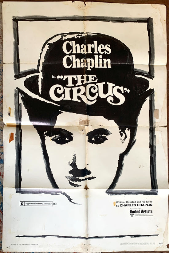 The Circus, R1970 great artwork of Charlie Chaplin, slapstick classic