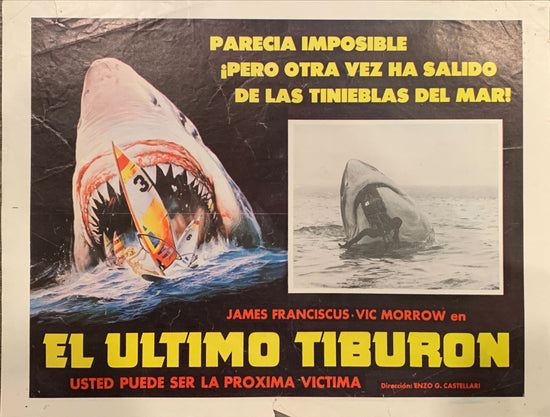 Great White, Mexican Lobby Card, 1sh 1982 great artwork of huge shark