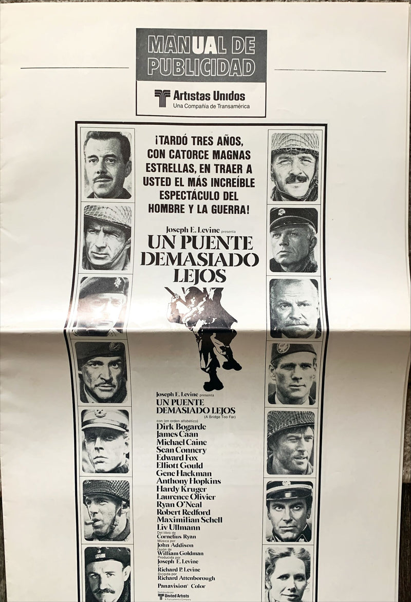A Bridge too far bundle: Spanish/English Pressbook and trade ad, '77 Michael Caine, Sean Connery