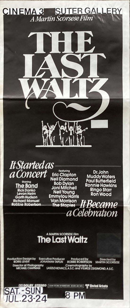 The Last Waltz, Aust daybill 1978 Martin Scorsese, a rock concert that became a celebration