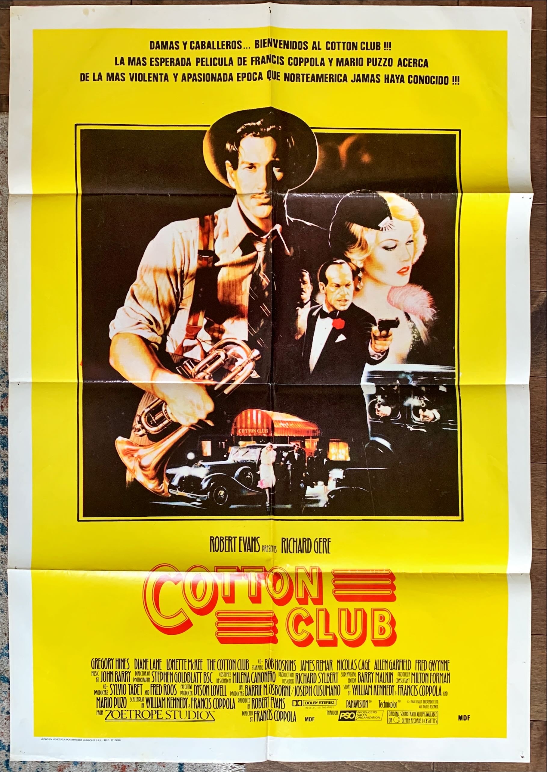 The Cotton club, rare spanish style, 1sh 1984 directed by Francis Ford Coppola, Richard Gere, Diane Lane
