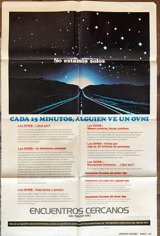 Close encounters of the third kind, spanish poster, 977 Steven Spielberg sci-fi classic, cool facts