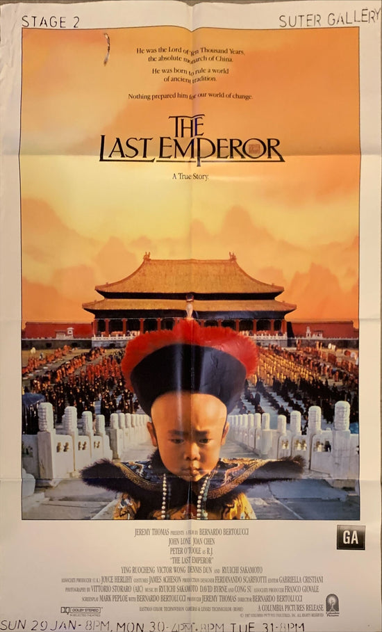 Last Emperor, 1sh 1987 Bernardo Bertolucci epic, great image of young emperor w/army