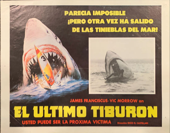 Great White, Mexican Lobby Card, 1sh 1982 great artwork of huge shark