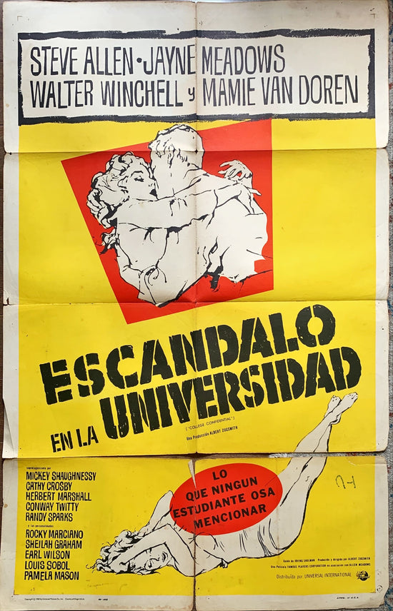 College Confidential, 1960, spanish original vintage poster 27x41