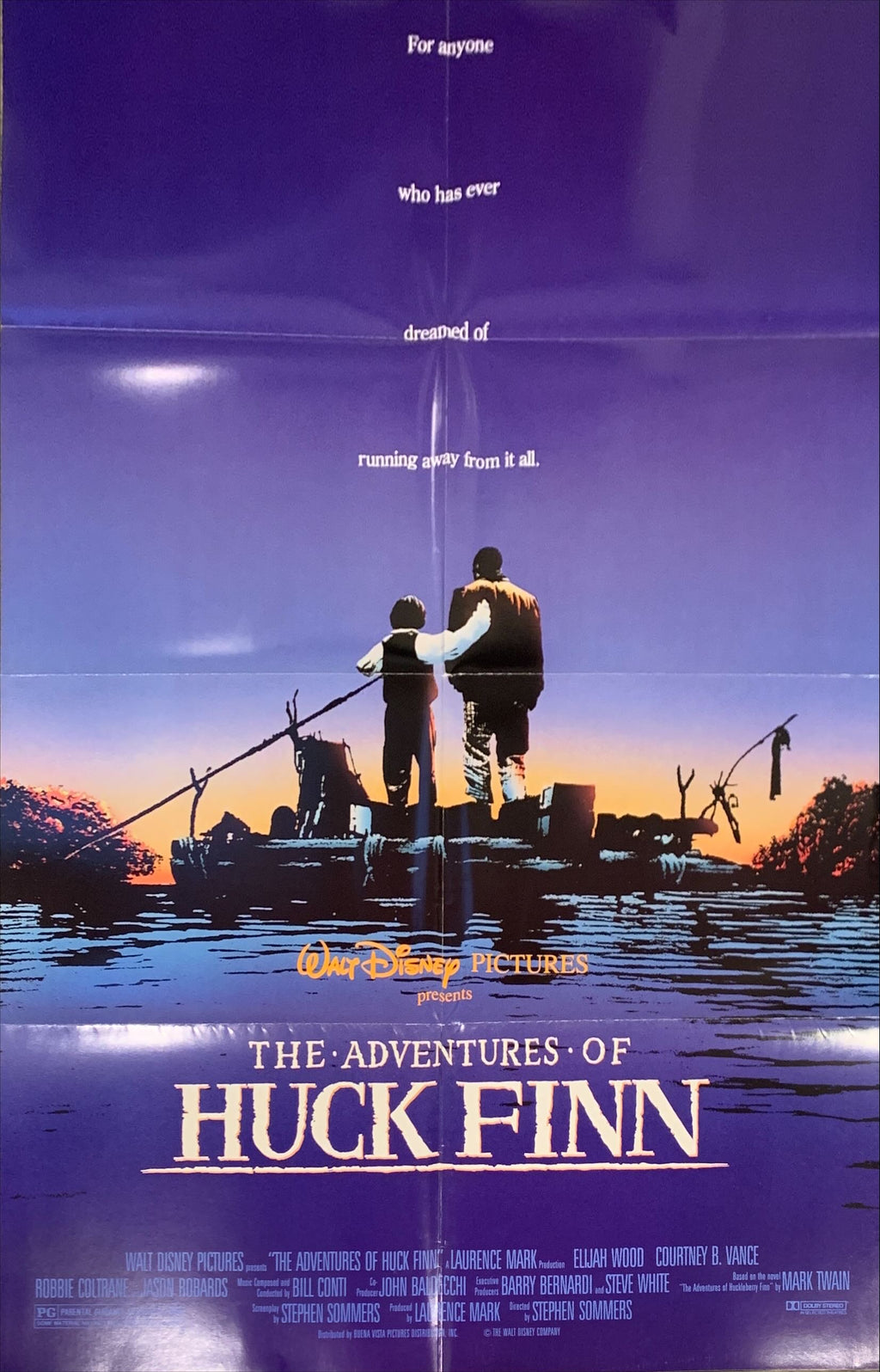 The Adventures of Huck Finn, Disney  1sh '93 Elijah Wood as Huckleberry, Courtney Vance as Jim