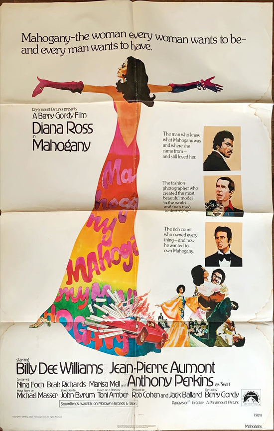 Mahogany,1975 cool art of Diana Ross, Billy Dee Williams