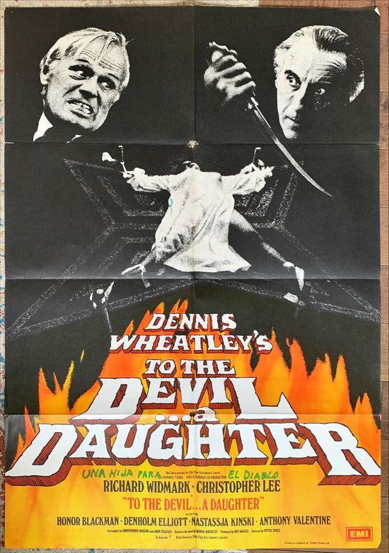 To the devil, a daughter, English 1sh R1980s Richard Widmark, Christopher Lee, Kinski