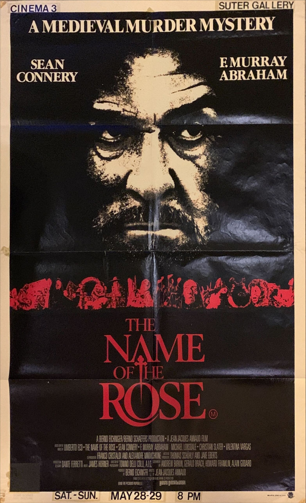 The Name of the Rose, Aust daybill '86 Der Name der Rose, great art of Sean Connery as monk