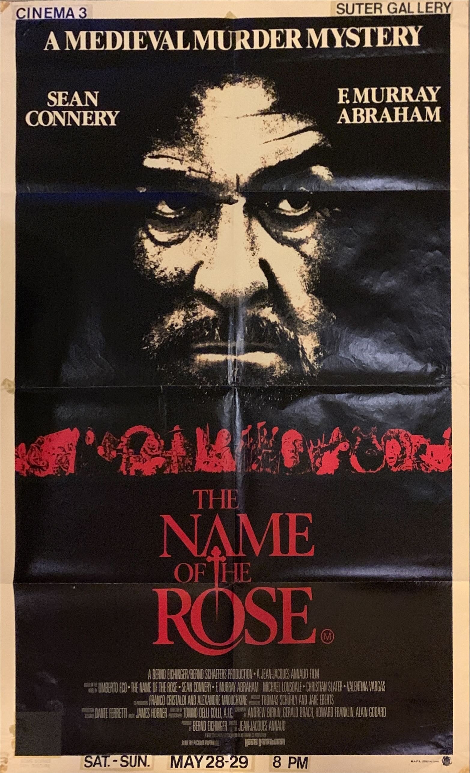 The Name of the Rose, Aust daybill '86 Der Name der Rose, great art of Sean Connery as monk