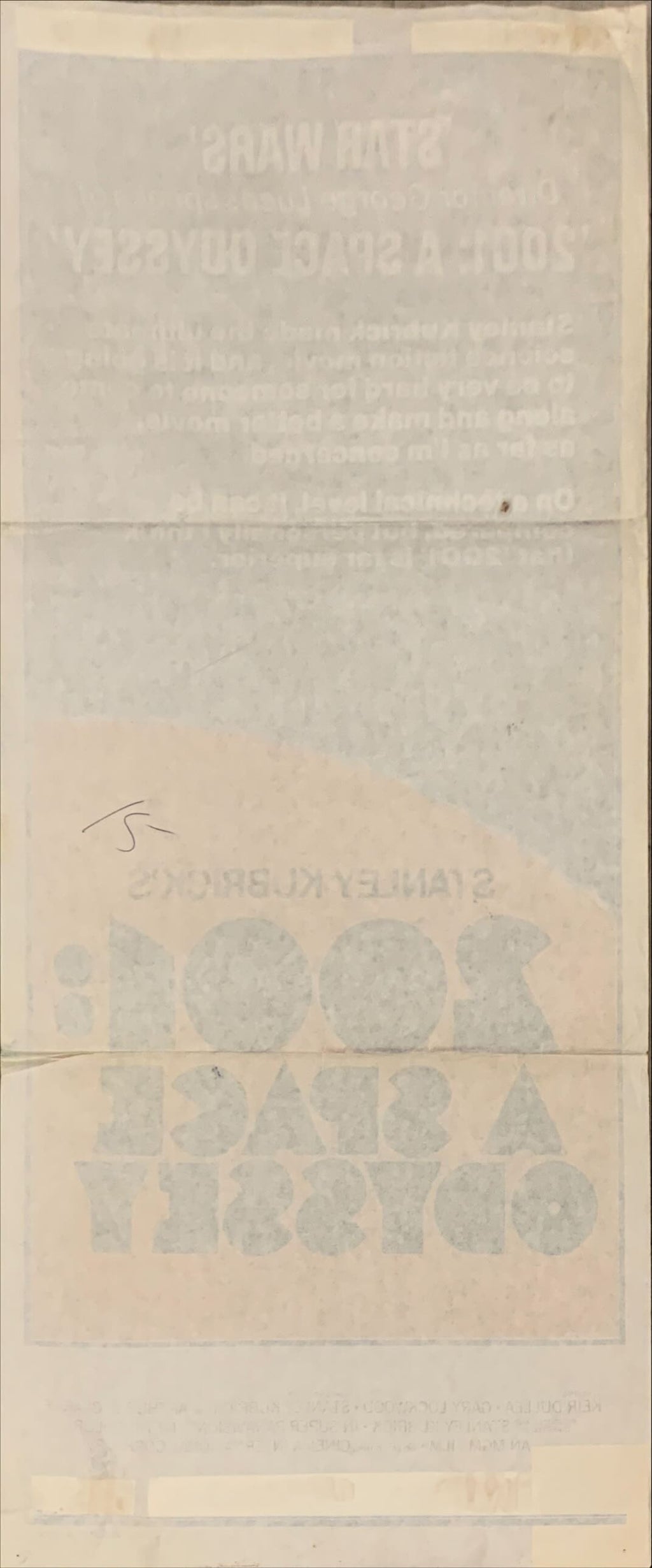 2001 A Space Odyssey,  Aust daybill R1978 George Lucas says it's better than Star Wars