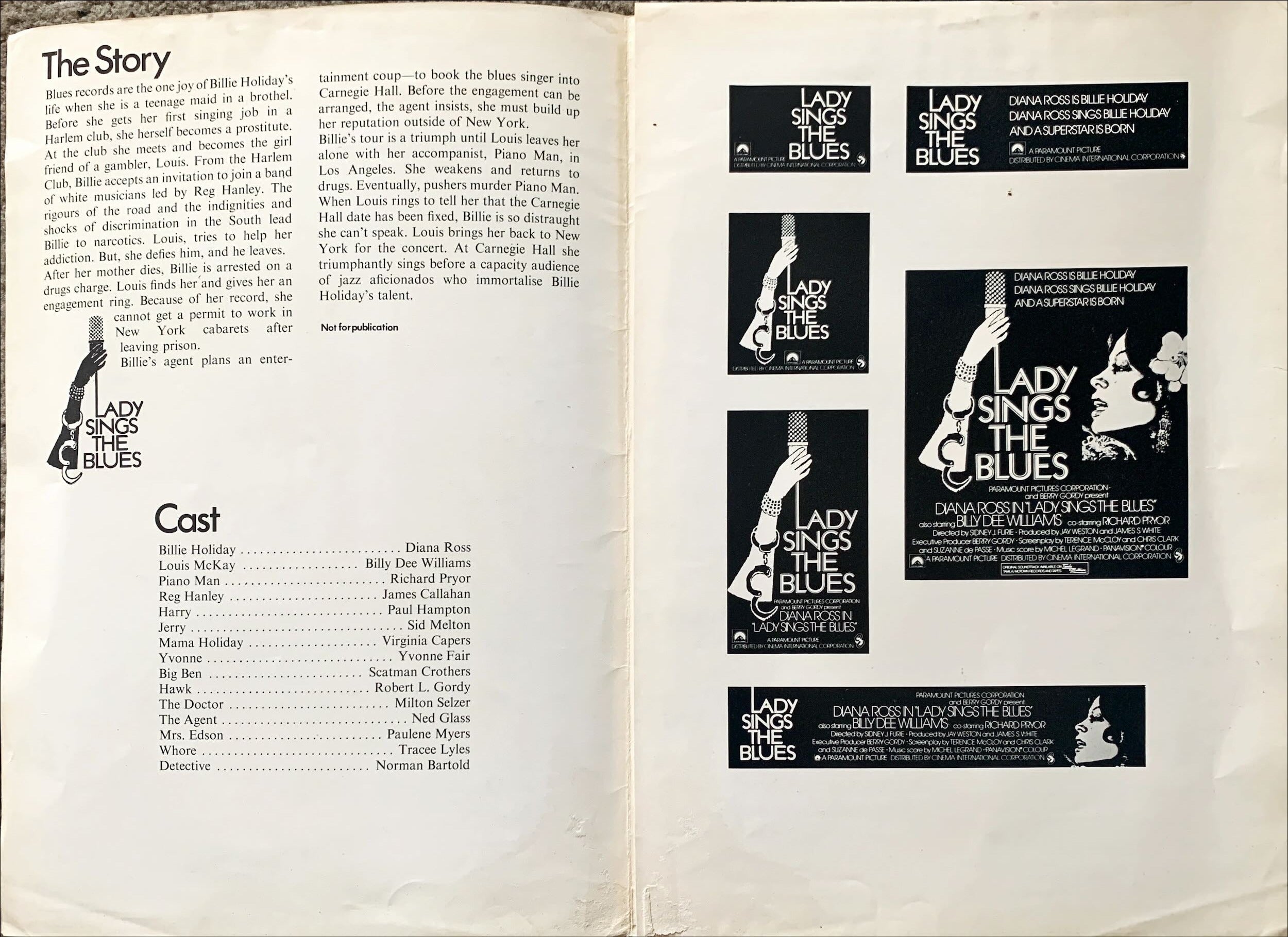 Lady sings the blues press book '72 Diana Ross in her film debut