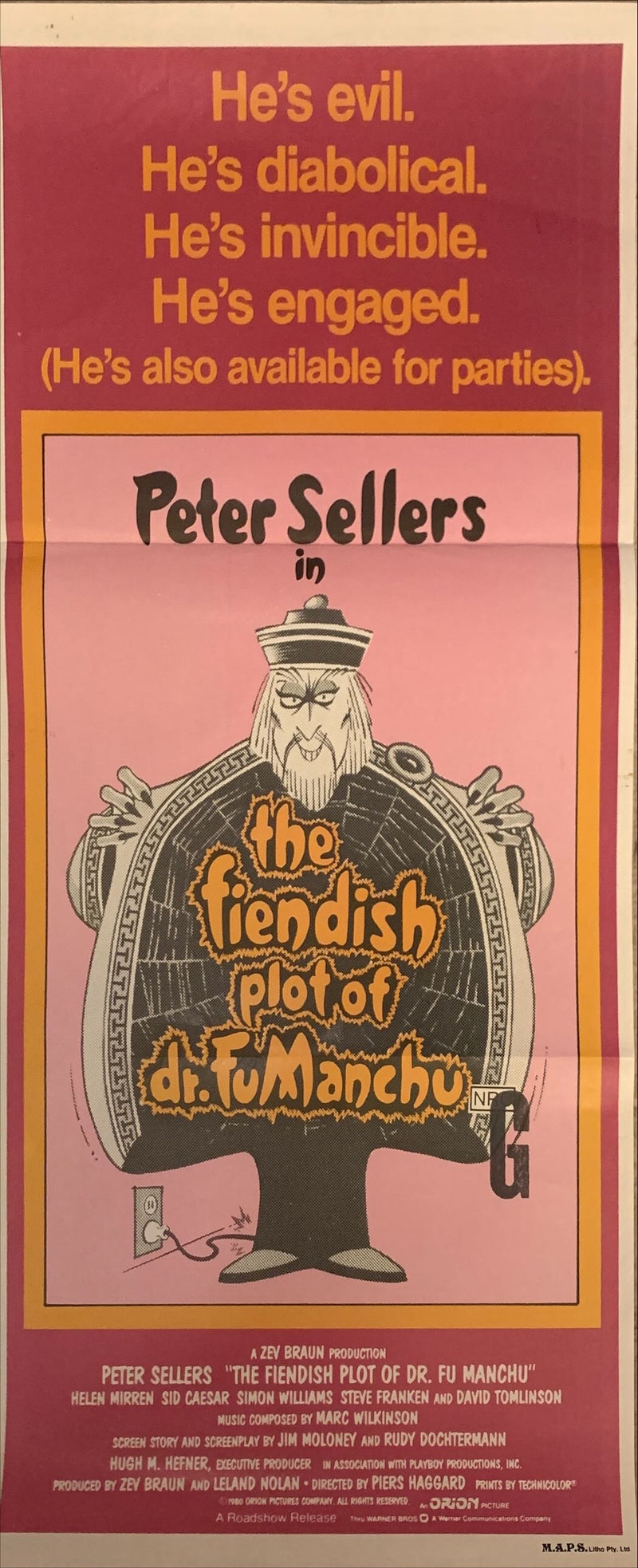 Fiendish Plot of Dr. Fu Manchu, Aust DB 80, Peter Sellers