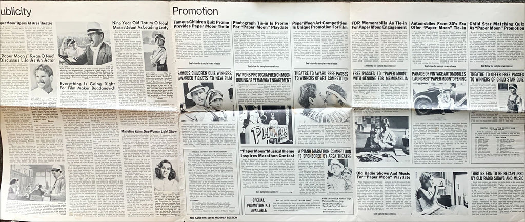 Paper Moon press book  1973 great image of smoking Tatum O'Neal with dad Ryan O'Neal