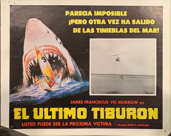 Great White, Mexican Lobby Card, 1sh 1982 great artwork of huge shark