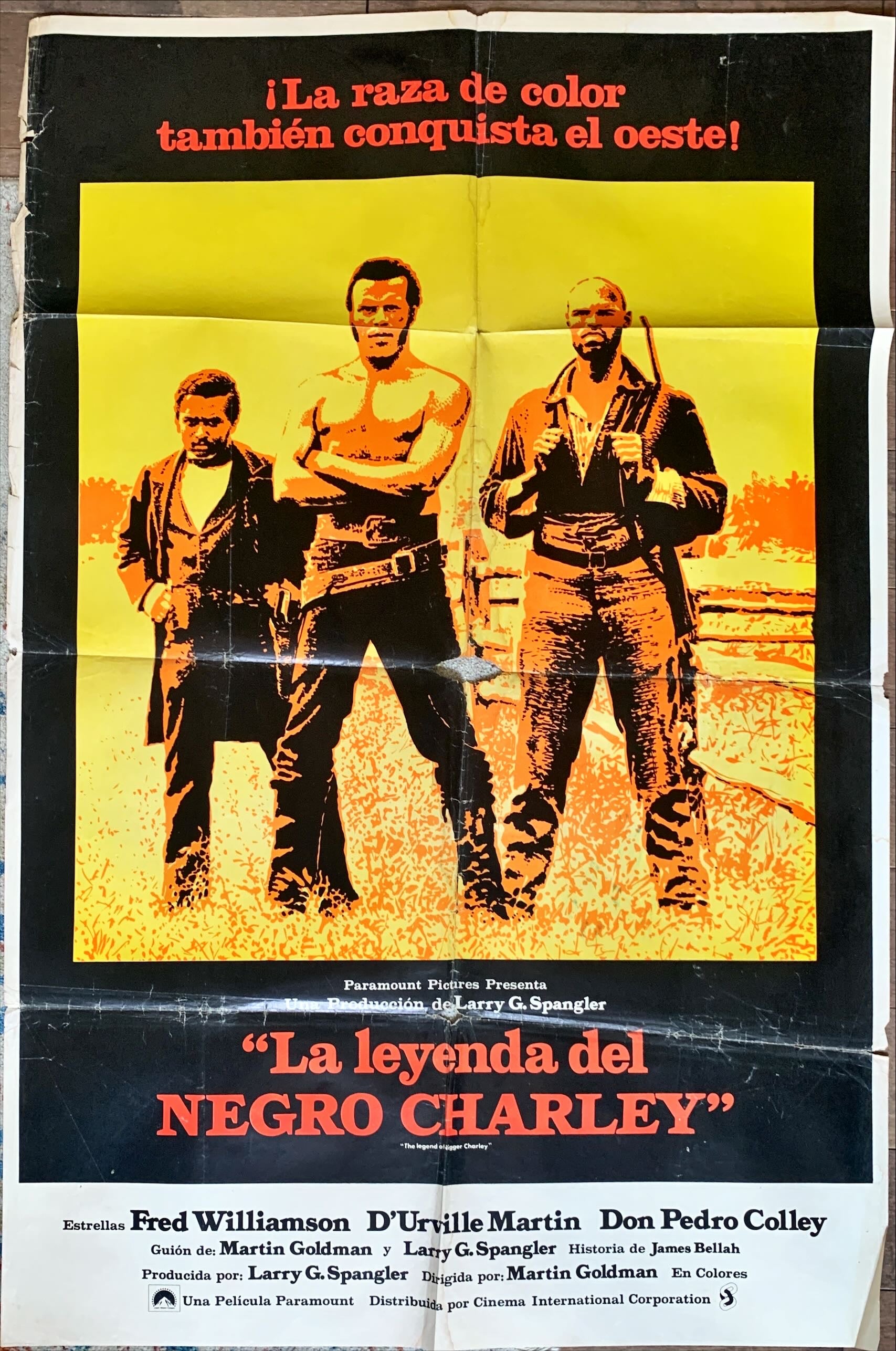 Legend of N**** Charlie,spanish movie poster 1972 slave to outlaw Fred Williamson ain't running no more