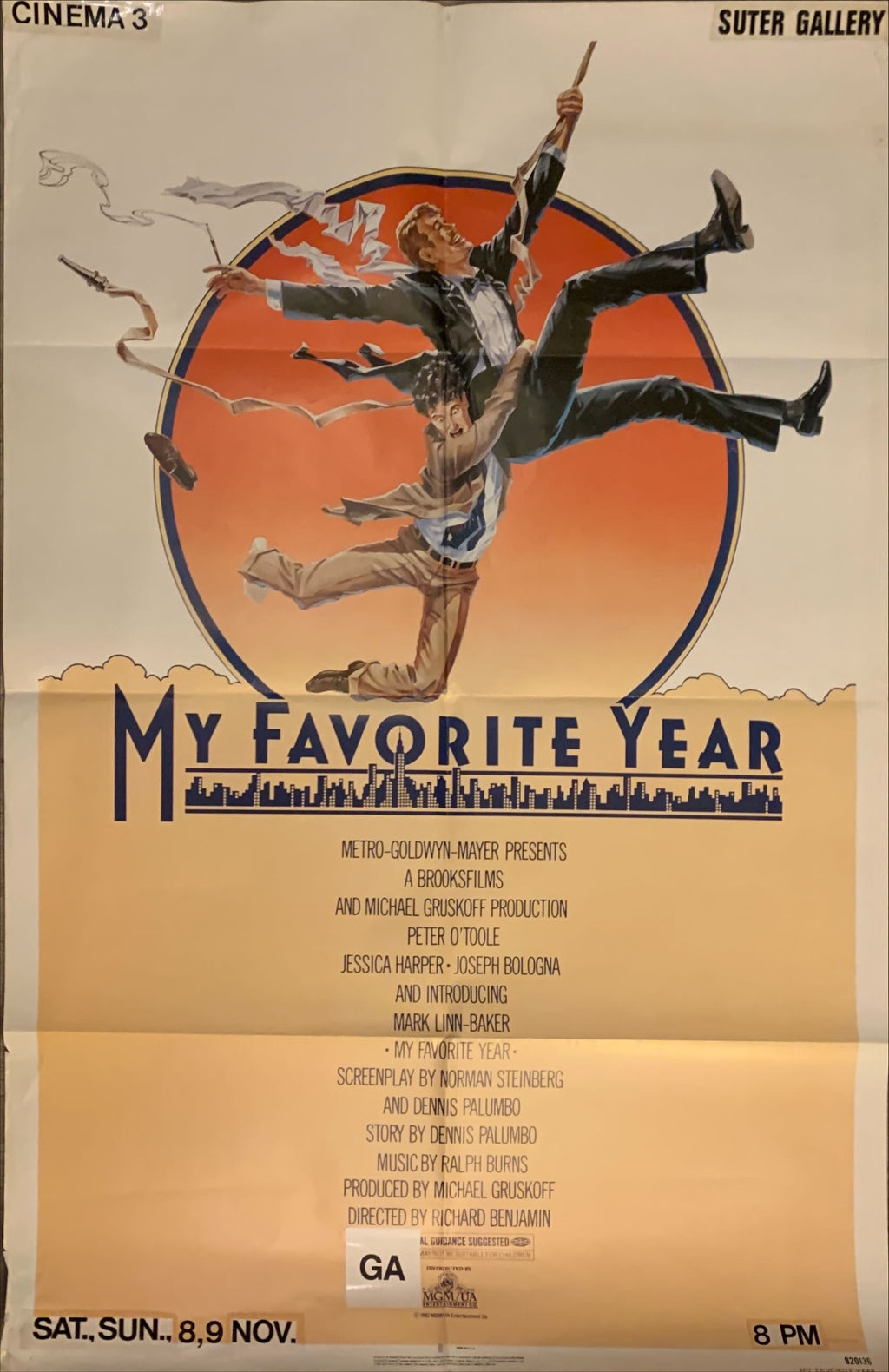 My Favorite Year, Aust 1sh 1982 art of Peter O'Toole & Mark Linn-Baker by John Alvin