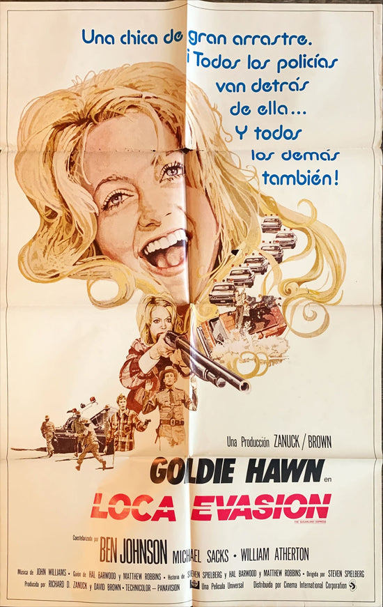 Sugarland express, 1974 spanish poster, Steven Spielberg, Goldie Hawn