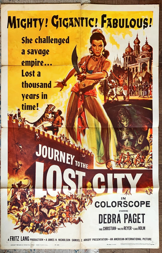 Journey to the lost city,1960 directed by Fritz Lang, art of sexy Arabian Debra Paget