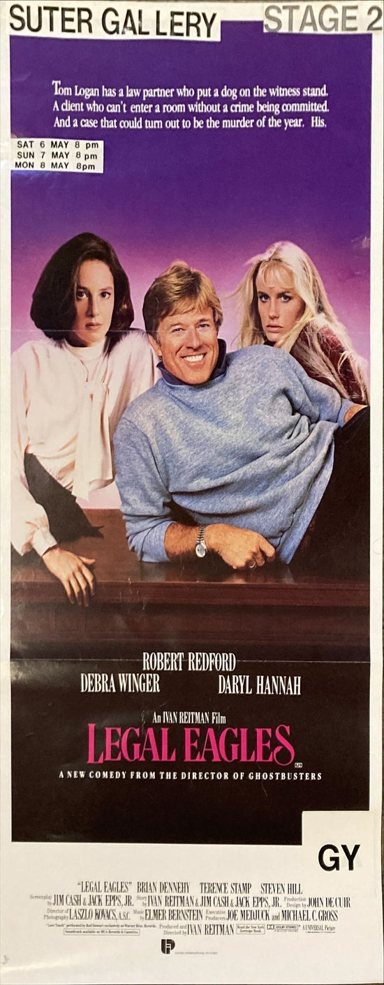 Legal Eagles Aust daybill 1986 Robert Redford, Daryl Hannah, Winger, directed by Reitman