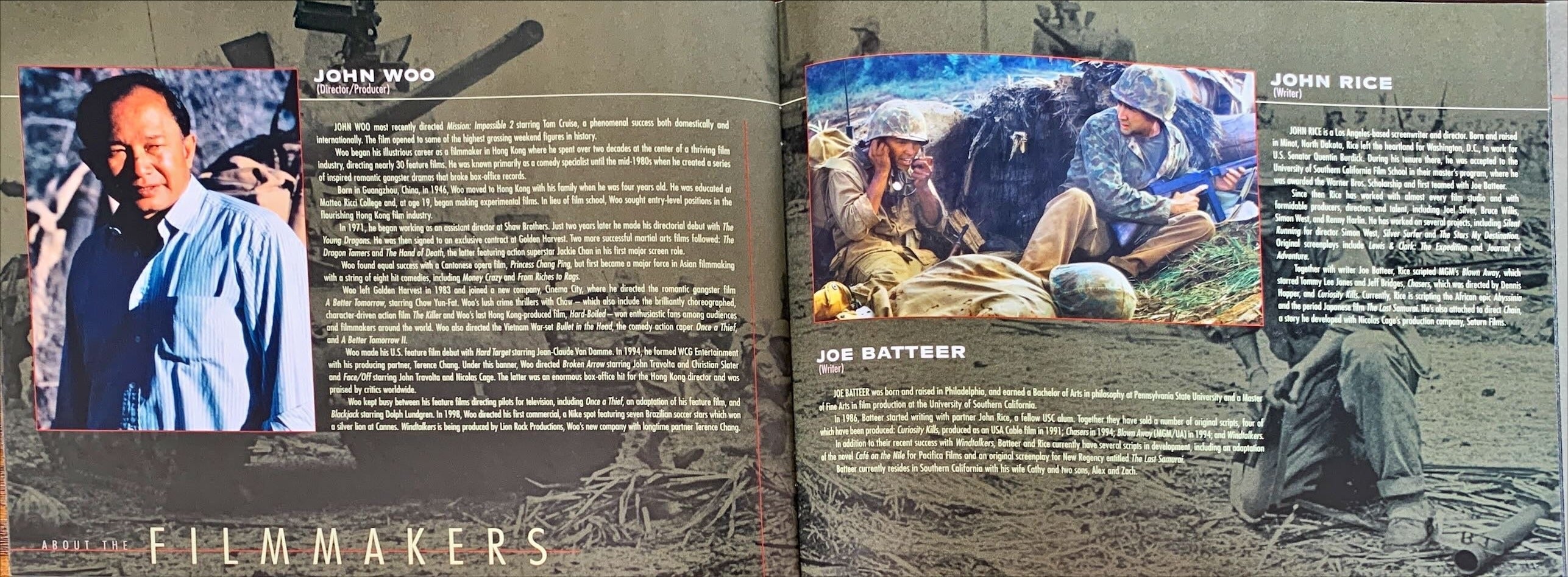 Windtalkers souvenir program book '02 Nicolas Cage in World War II, directed by John Woo