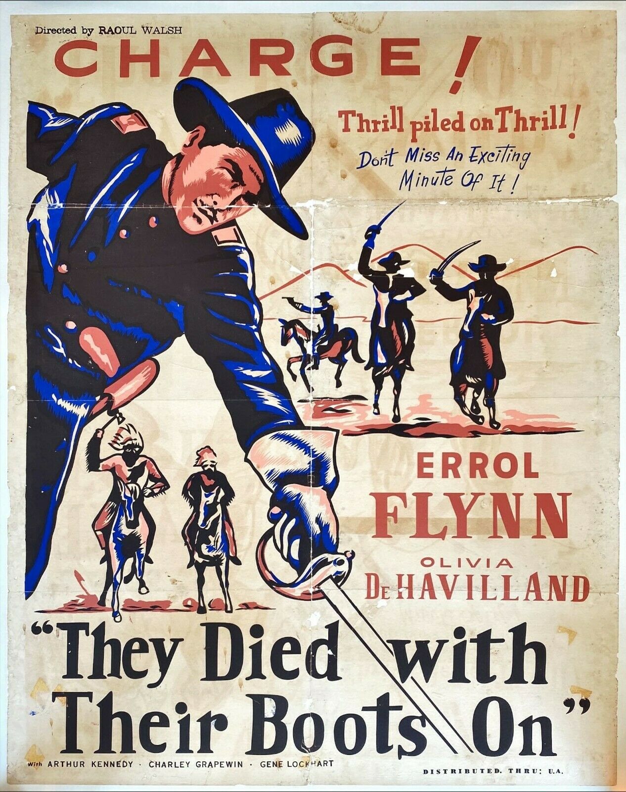 They Died With Their Boots on (1941) - Errol Flynn - Original Movie Poster [Linenbacked] - PosterCollectors.xyz
