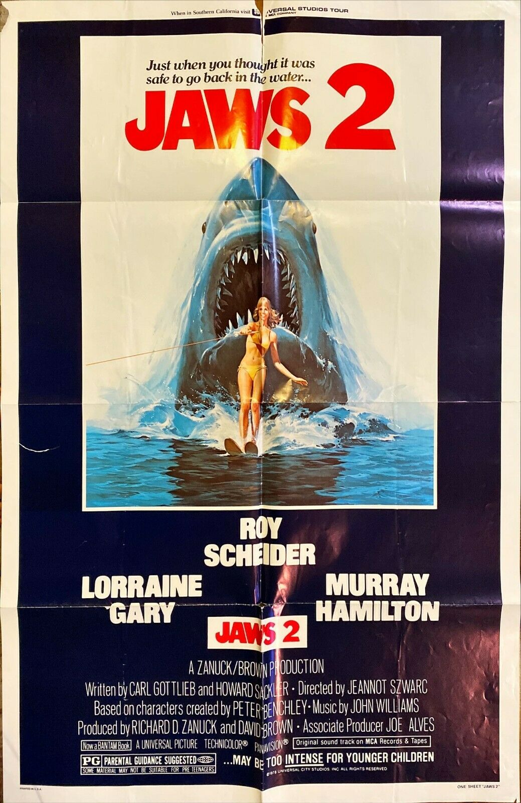 Jaws 2 (1978) Original Release Movie Poster Fair Condition 27x41 - PosterCollectors.xyz