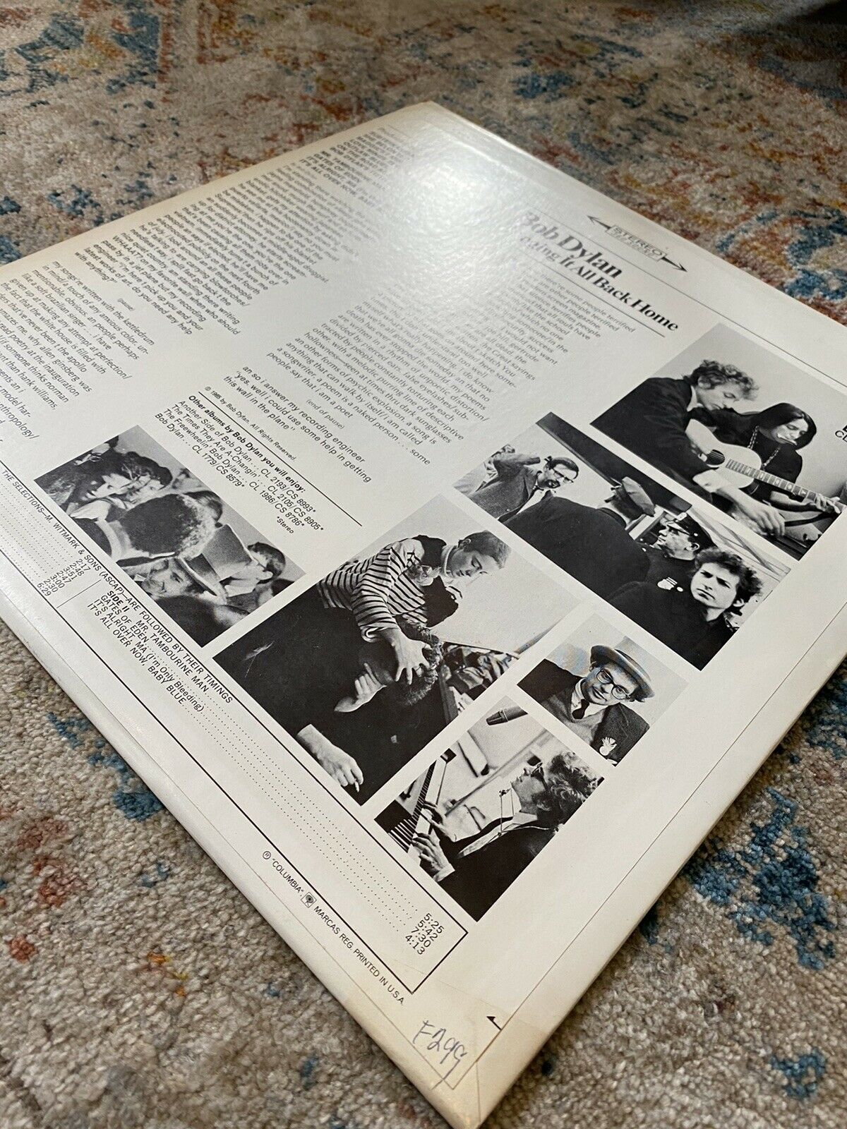 Bob Dylan - Bringing It All Back Home - Reissue - Near Mint Condition - PosterCollectors.xyz