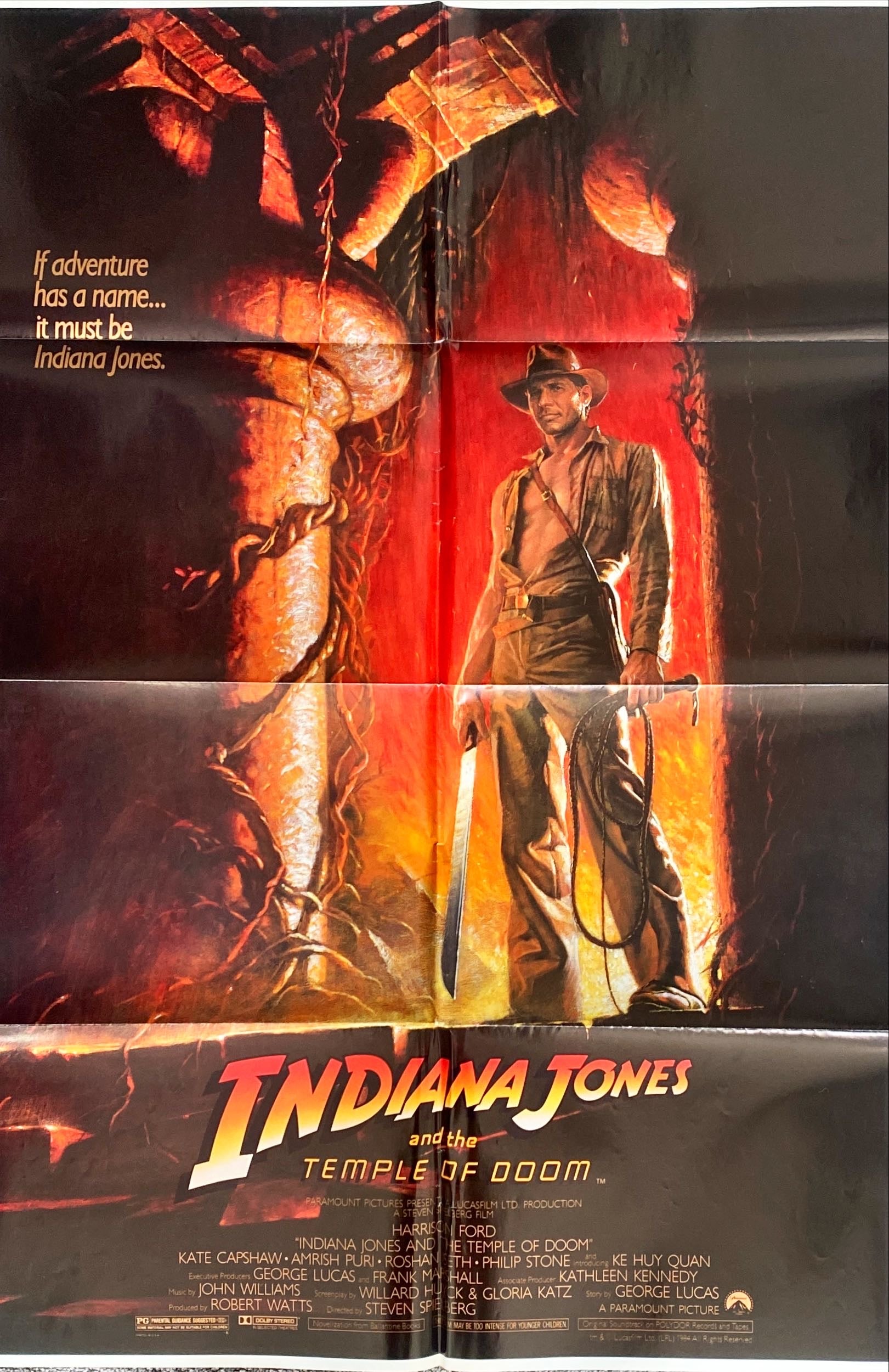 Indiana Jones & The Temple of Doom (1984) One Sheet Movie Poster - Wolfe Artwork