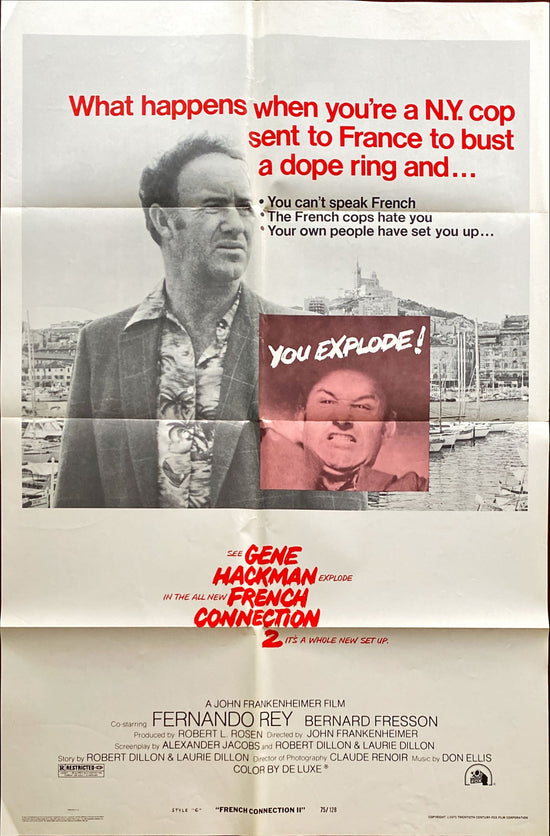 French Connection Part 2, style C 1sh 1975 -Gene Hackman