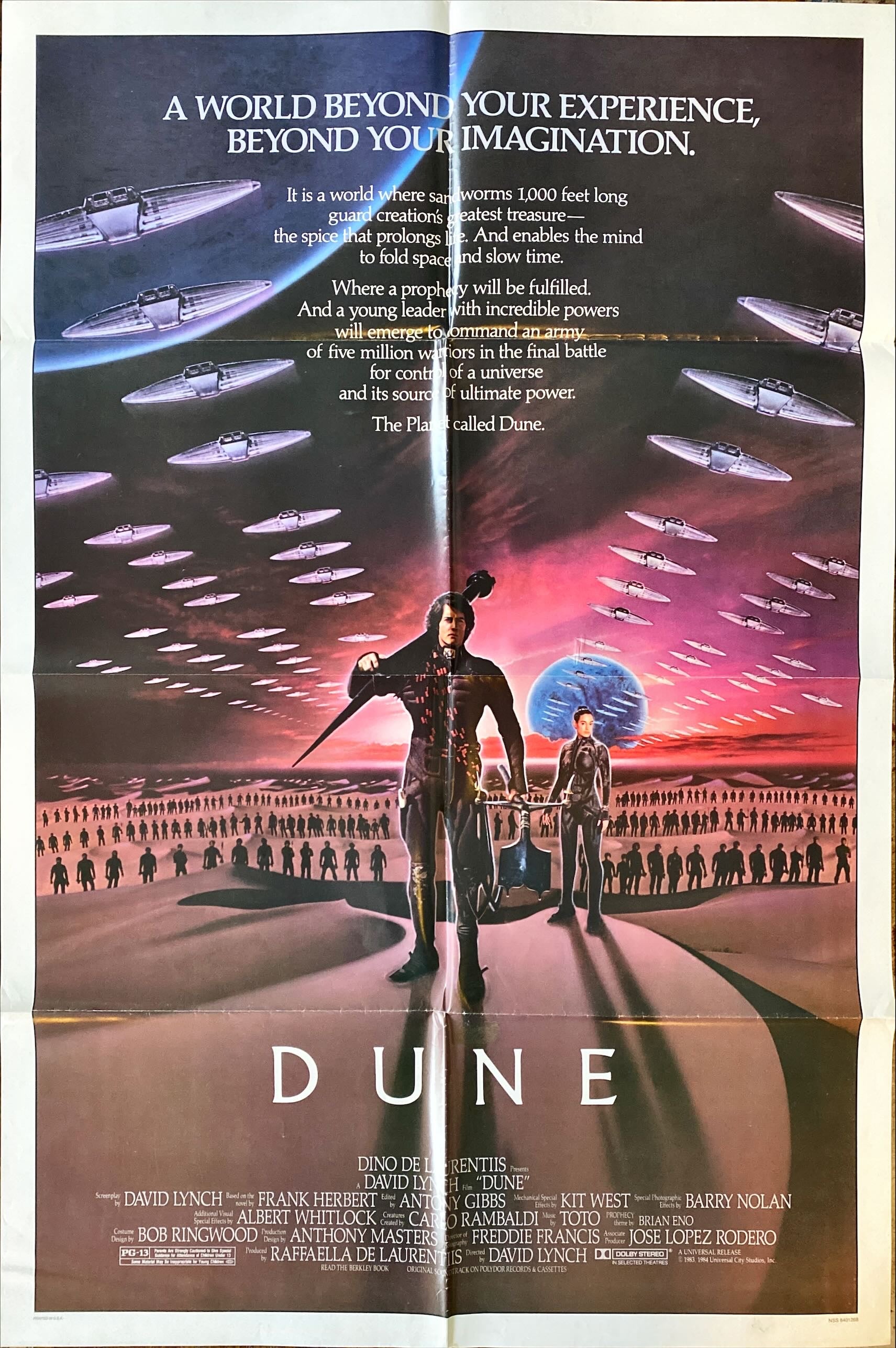 #A-45 Dune 1984 David Lynch Frank Herbert Original Sci-Fi Movie Poster - PosterCollectors.xyz