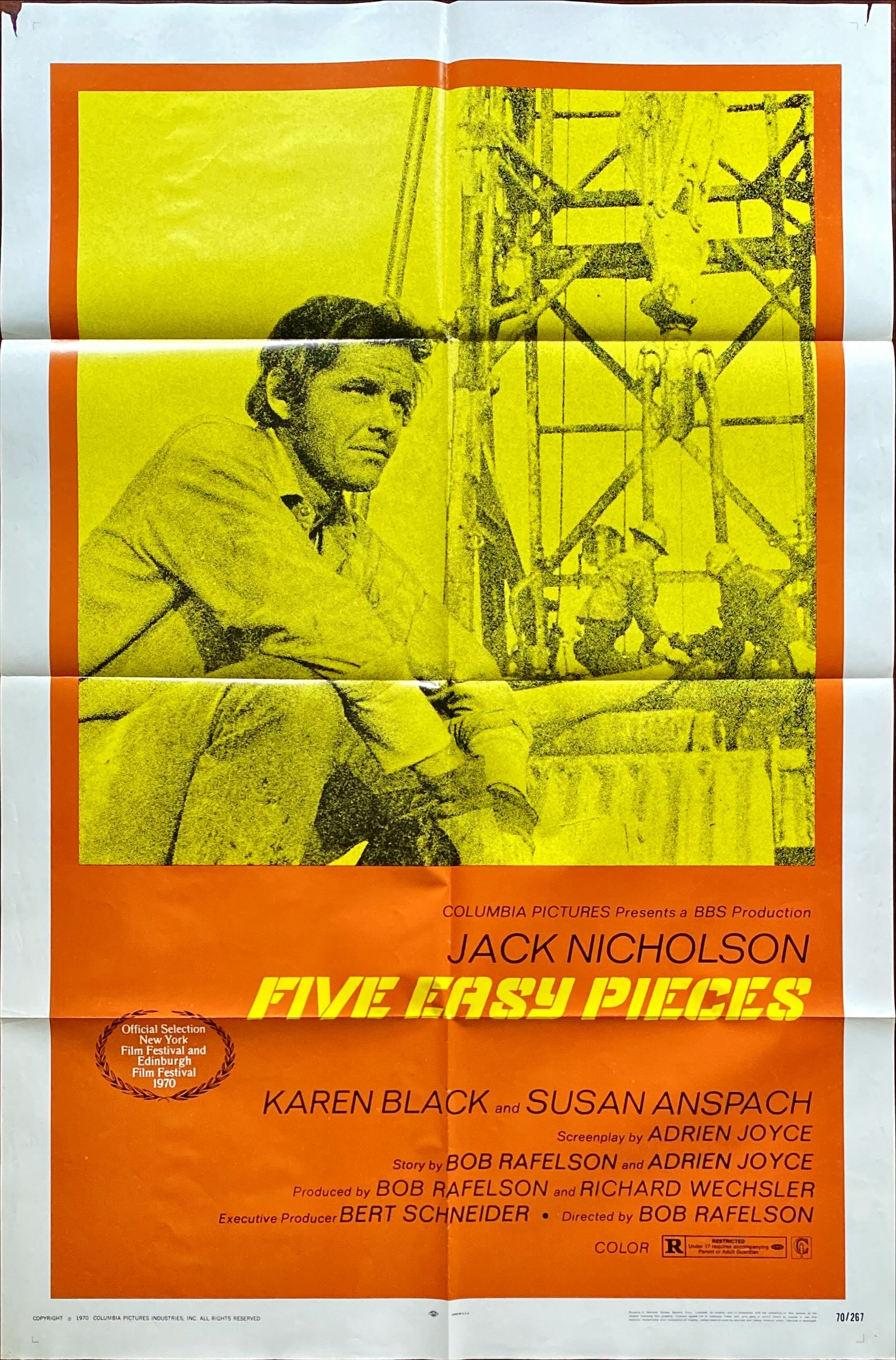 #883 FIVE EASY PIECES 1sh 1970 - Jack Nicholson