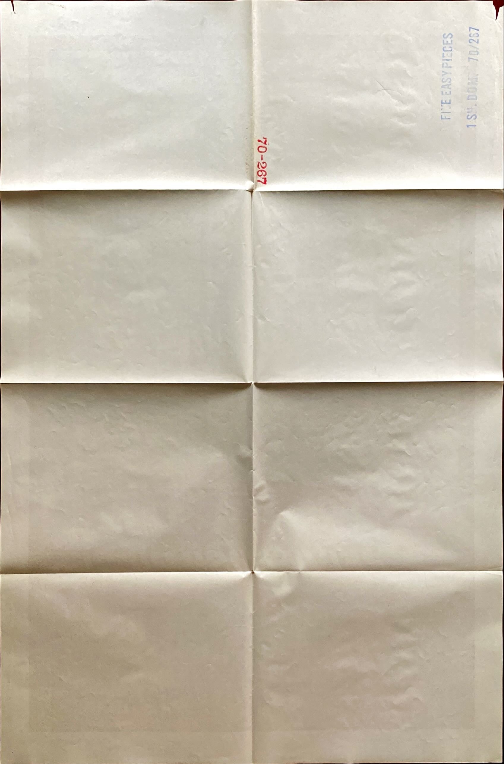 #883 FIVE EASY PIECES 1sh 1970 - Jack Nicholson