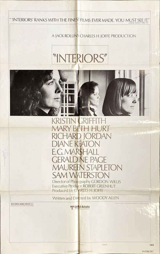 Interiors, style B 1sh 1978 Diane Keaton