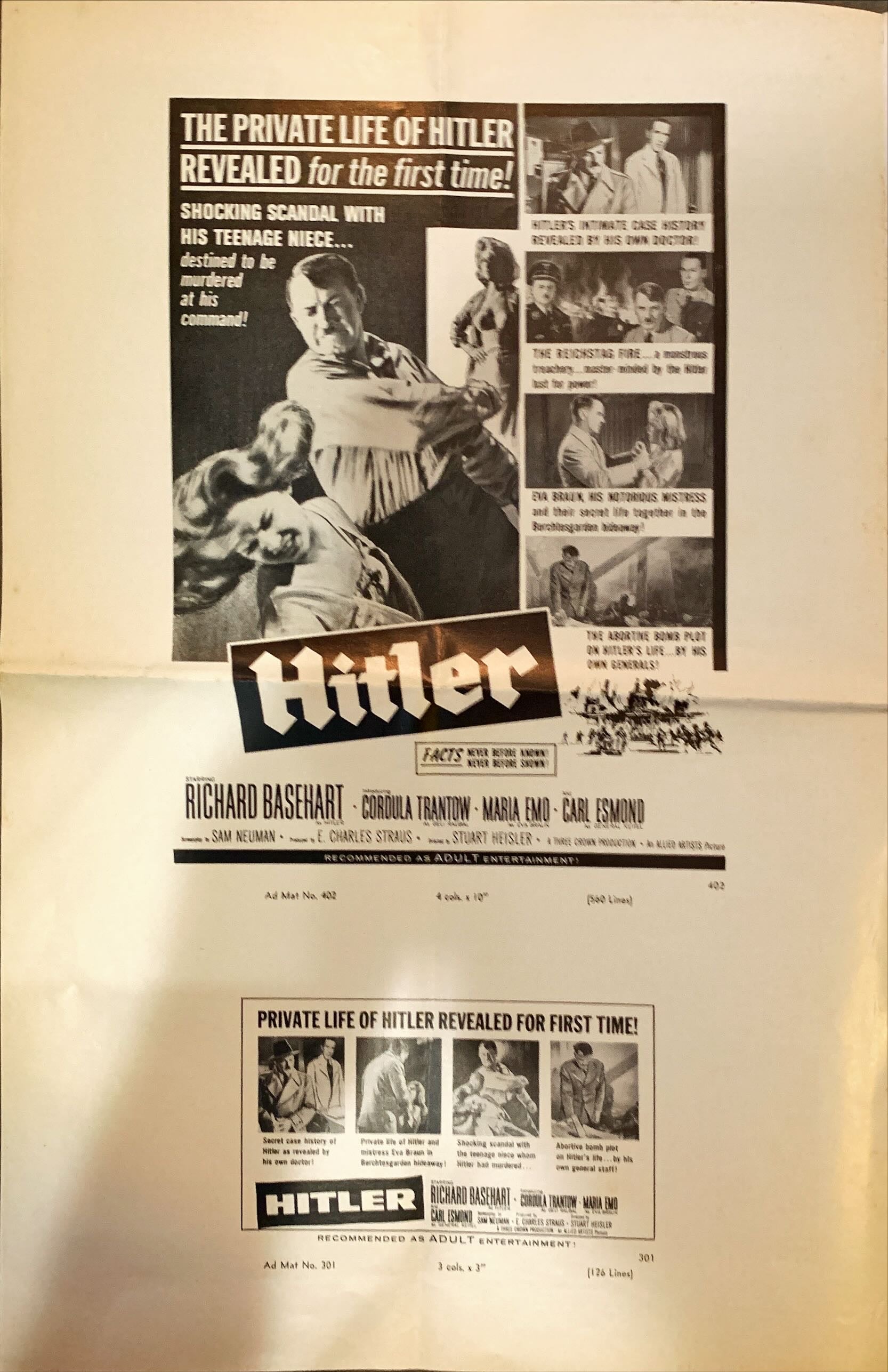 Hitler!  pressbook '62