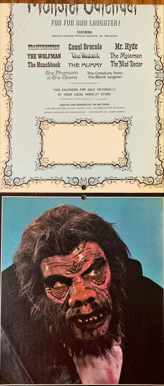 #1511 Famous Monsters Magazine Vintage Calendar- Trimmed