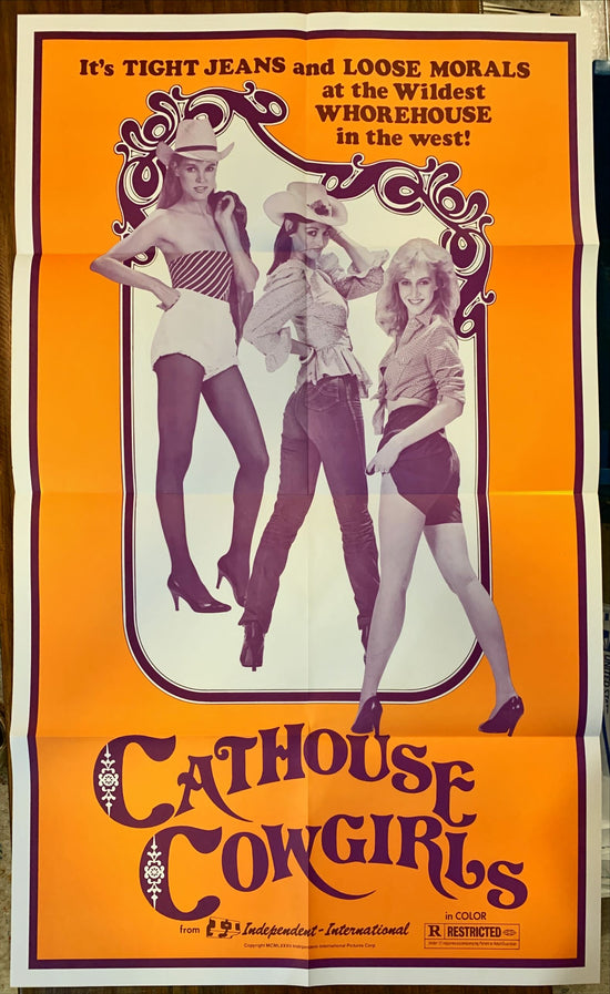 Blazing Stewardesses (also released as "Cathouse Cowgirls"), one-sheet movie poster R82