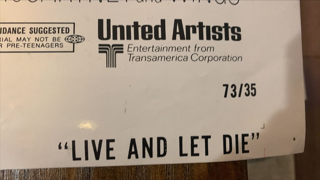 #1518 LIVE & LET DIE West Hemi 1sh 1973-Roger Moore as James Bond