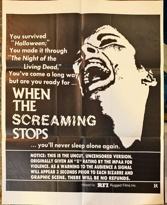 When the Screaming Stops, Original Movie Poster, 1sh R78