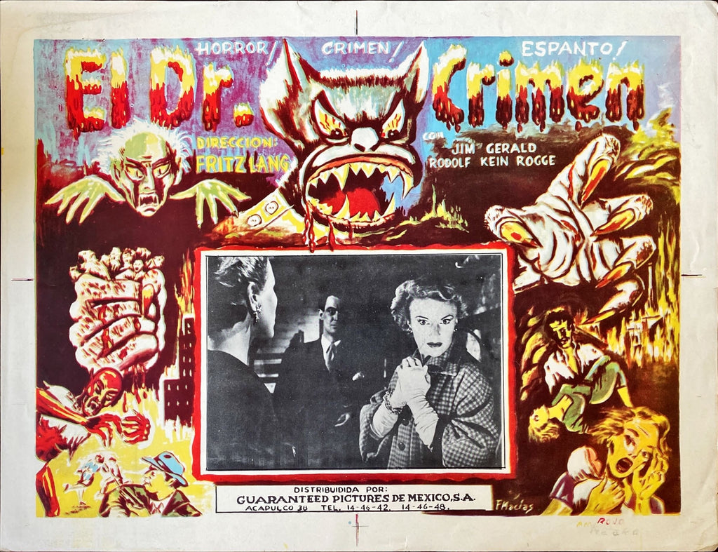 #717 - The Thousand Eyes of Dr. Mabuse- FRITZ LANG- Mexican Lobby Card x5