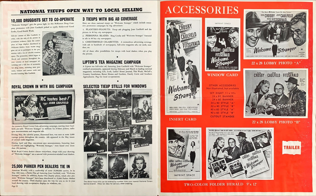 #603 WELCOME STRANGER pressbook '47 Bing Crosby