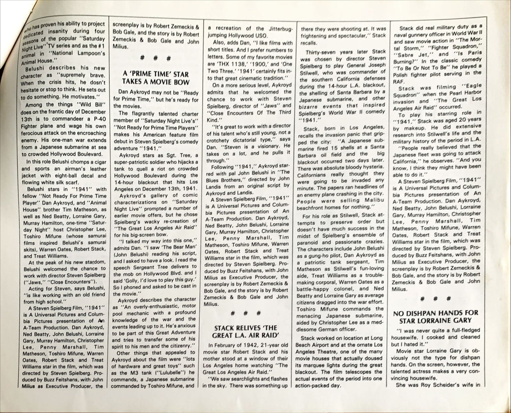 #613 -1941 pressbook '79 Steven Spielberg