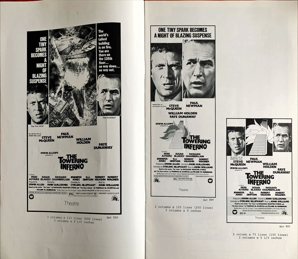 The Towering Inferno,  pressbook 1974 Steve McQueen, Paul Newman