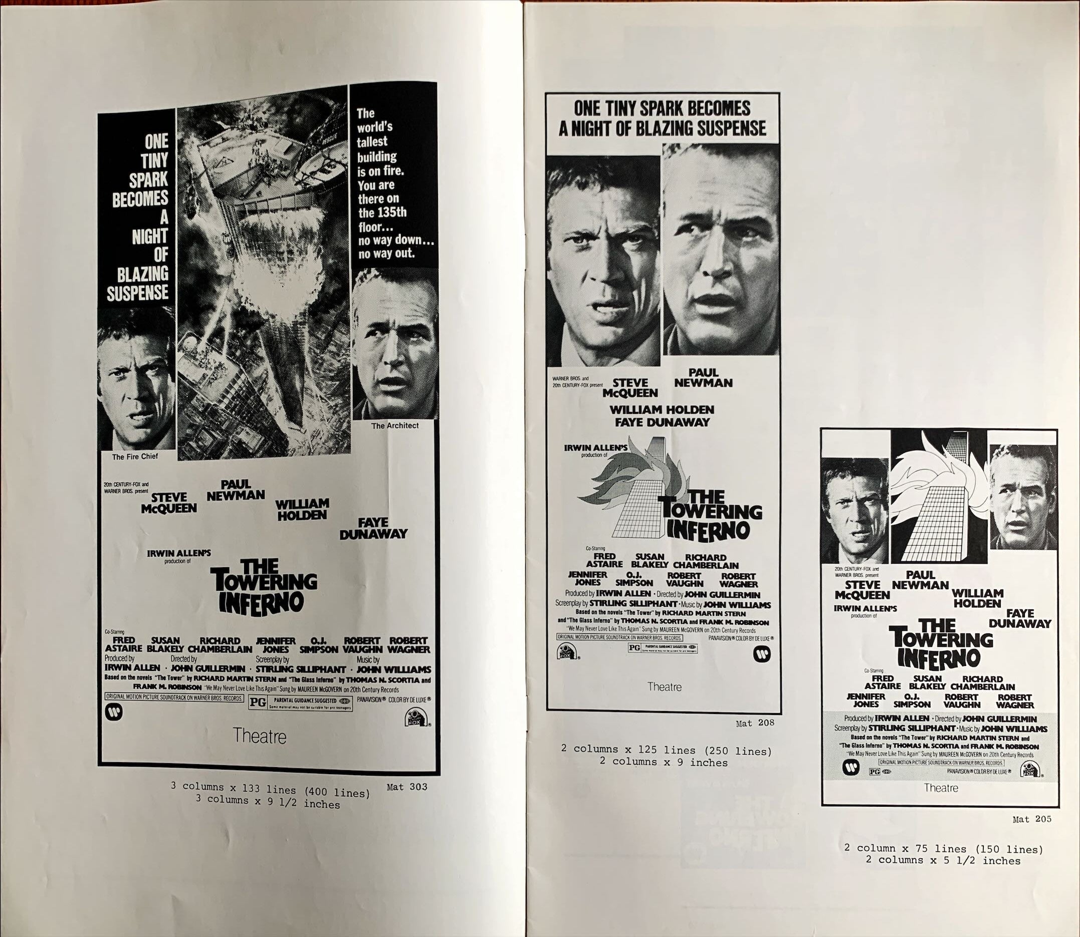The Towering Inferno,  pressbook 1974 Steve McQueen, Paul Newman